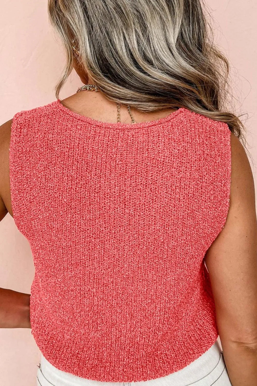Double Tie V Neck Sweater Vest
