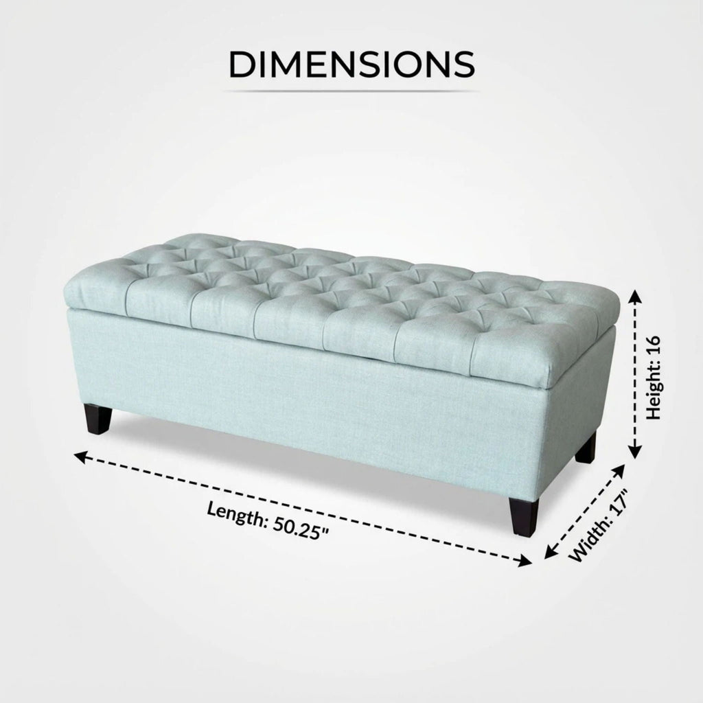Storage Ottoman Bench with Safety Hinges - Faux Leather or Fabric
