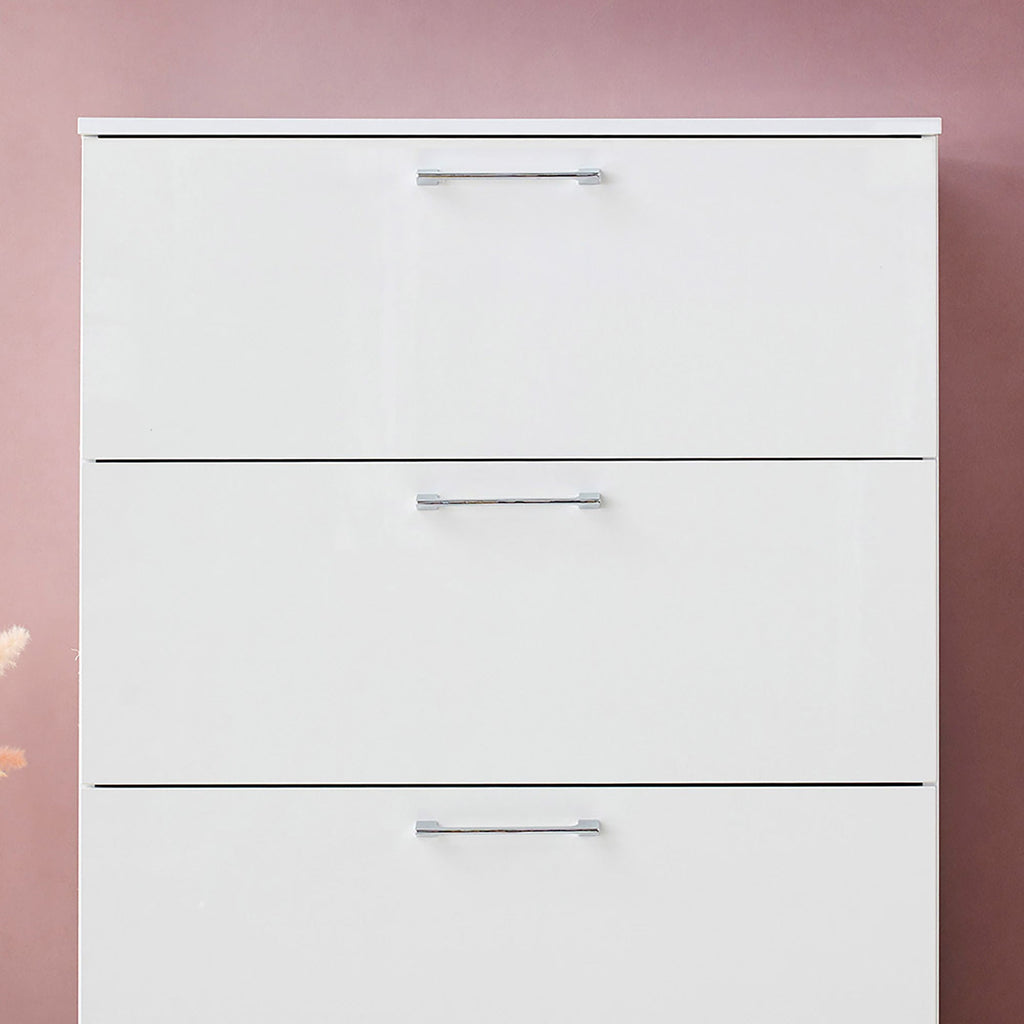 Glossy 4 Drawer Accent Chest with Deep Storage - Dark Gray or White