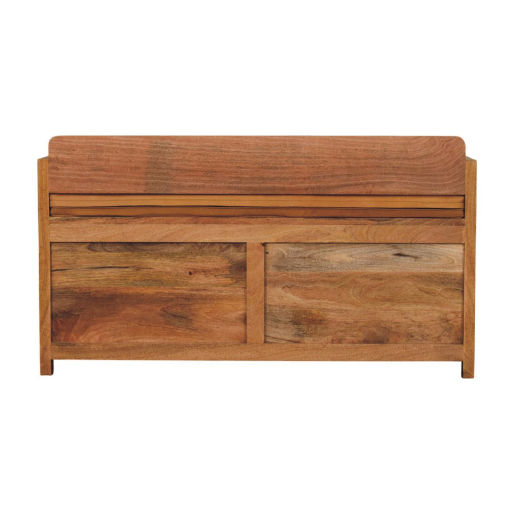 Oxford Oak-ish 2-Drawer Storage Bench with Leather Seat - Tan