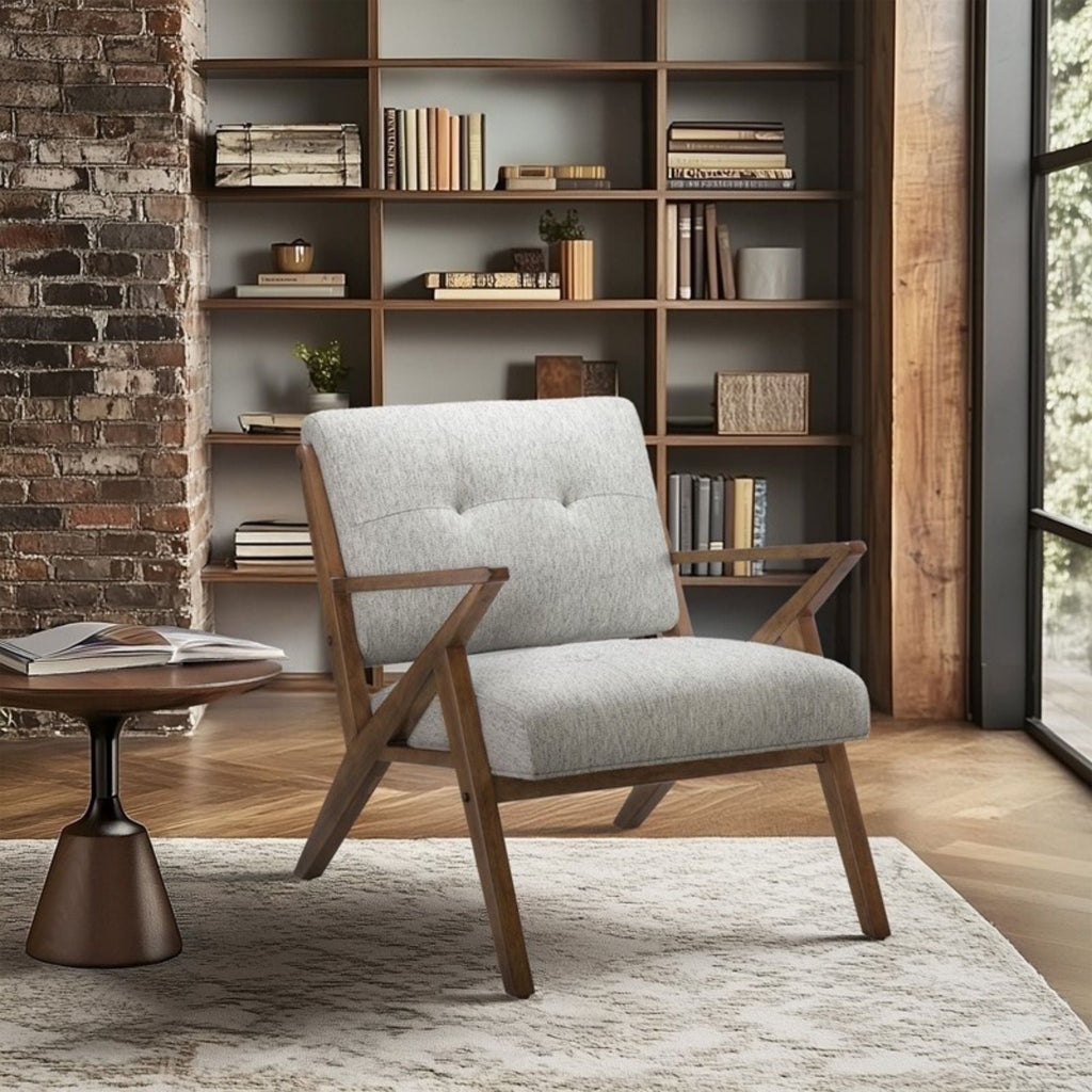 Rocket Lounge Chair with Solid Wood Frame - Light Gray