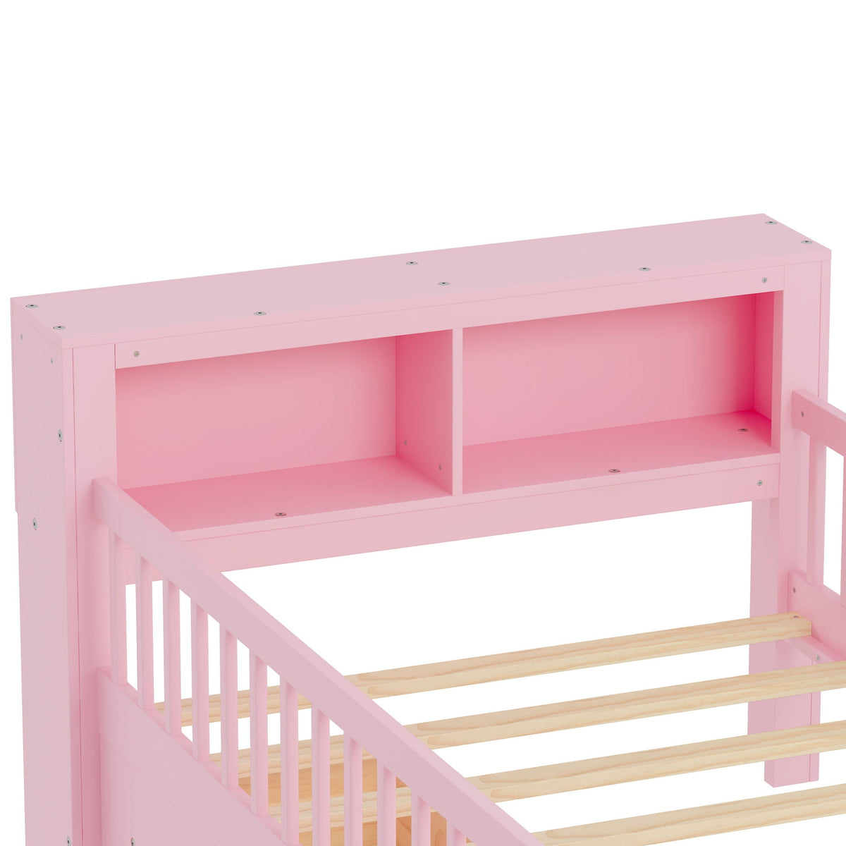 Twin Storage Bed with Headboard Rack & Under-Bed Drawers - Multiple Colors