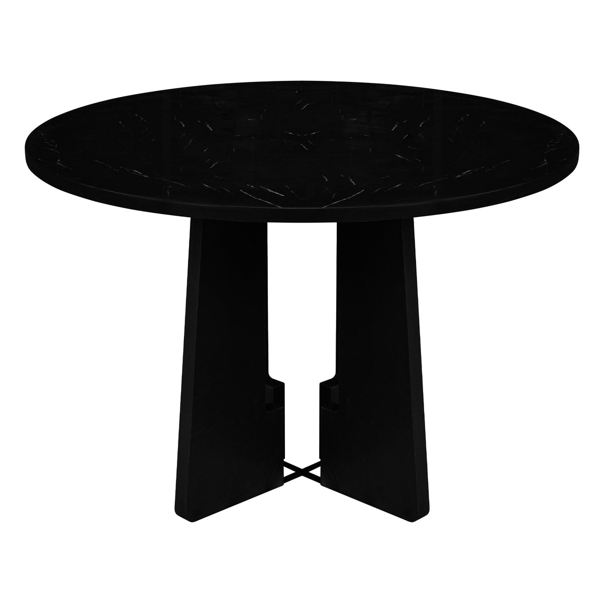 5 Piece Round Dining Table Set with Upholstered Chairs - Black or White
