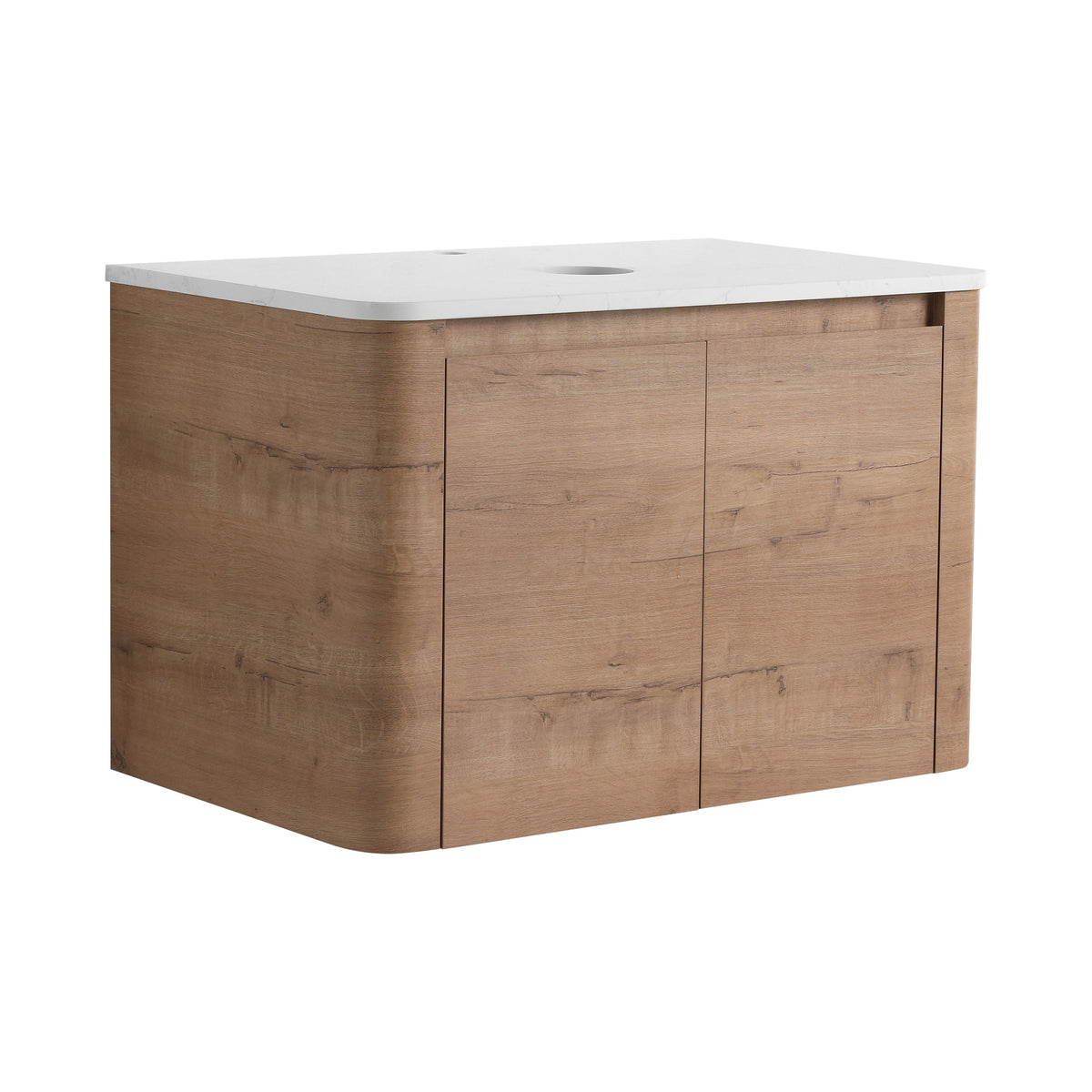30" Wall-Mounted Bathroom Vanity with Soft-Close Doors - Imitative Oak