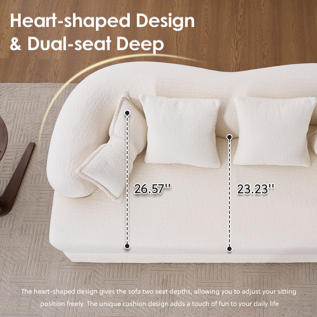 2-in-1 Foldable Sofa Bed with 4 Pillows - Chenille Loveseat