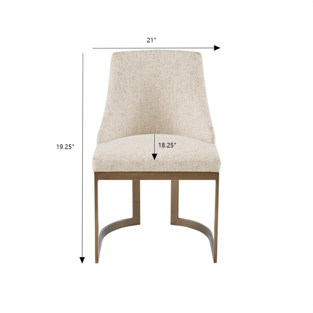 Modern Accent Dining Chairs with Upholstered Cushions – Beige or Gray