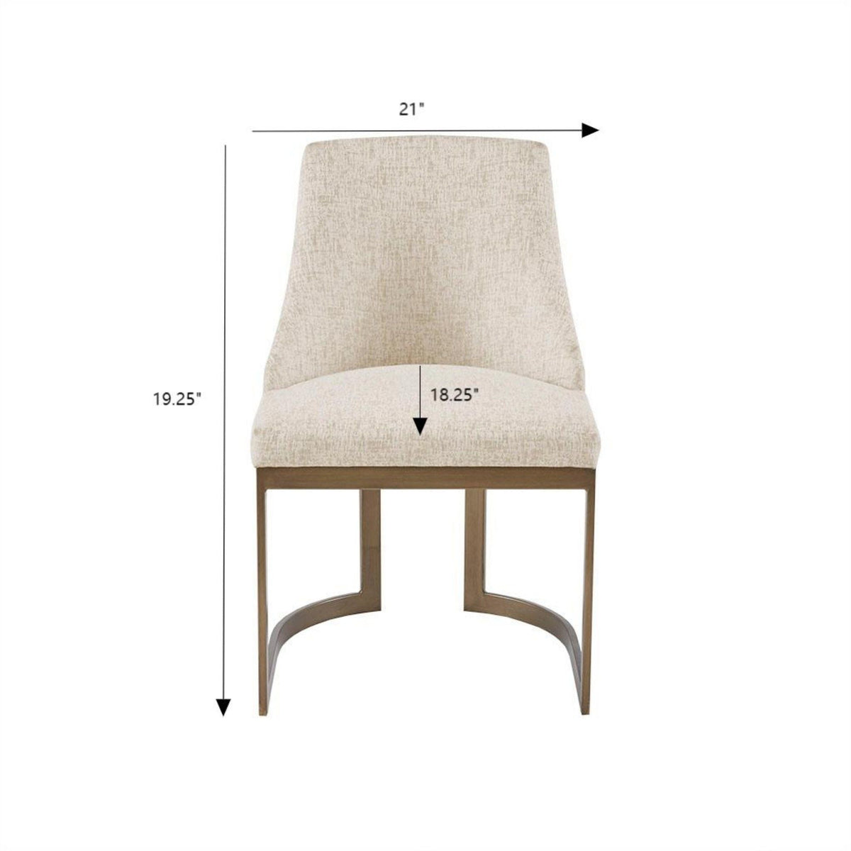 Modern Accent Dining Chairs with Upholstered Cushions – Beige or Gray