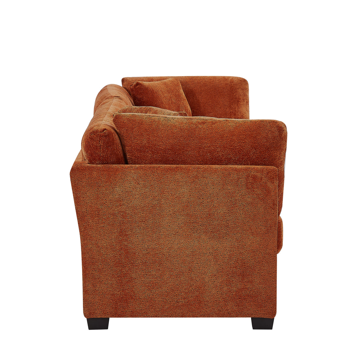 83.50" Modern Flared Arms Sofa with High-Density Cushions - Caramel