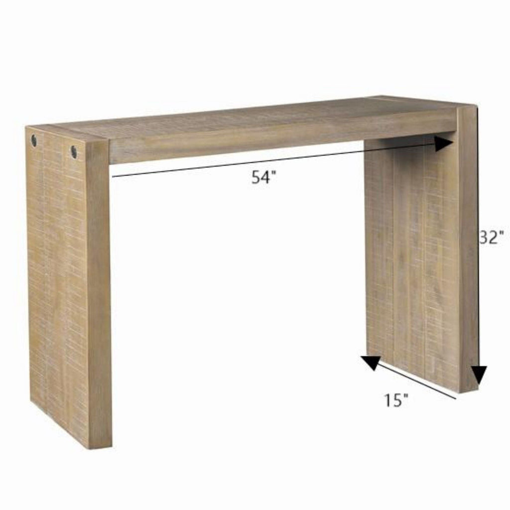 Modern Design Console Table with Solid Wood Construction - Light or Dark Brown