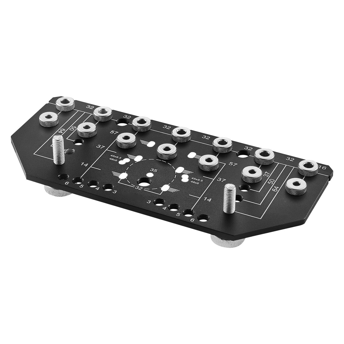 Aluminum Alloy Shelf Pin and Hinge Jig Two-in-One Cabinet Drilling Tool