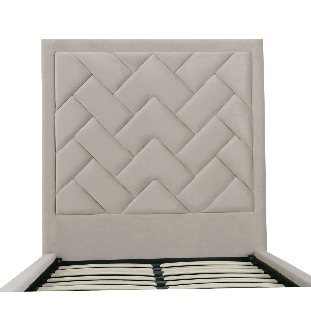 Upholstered Bed with Headboard and Slats - Multiple Colors