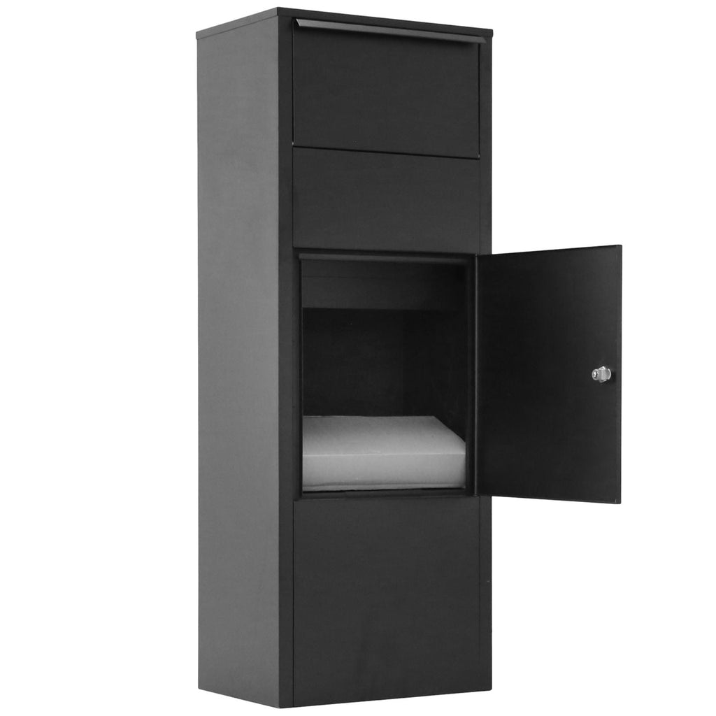 Large Package Delivery Parcel Mail Drop Box with Lockable Storage - Black