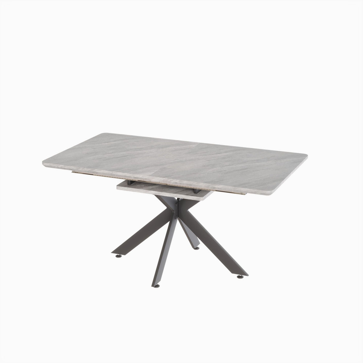 Modern Extendable Dining Table Set with Soft Padded Armless Chairs - White, Gray, or Dark Gray