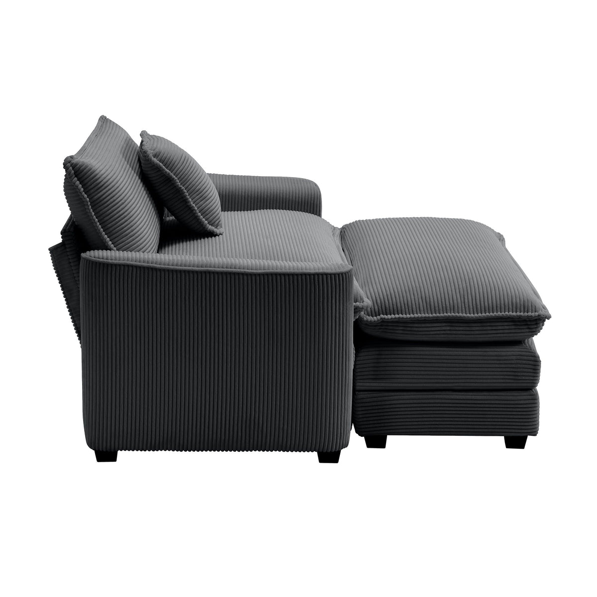 Modern Comfortable Single Chair & Ottoman with Deep Seat - Multiple Colors