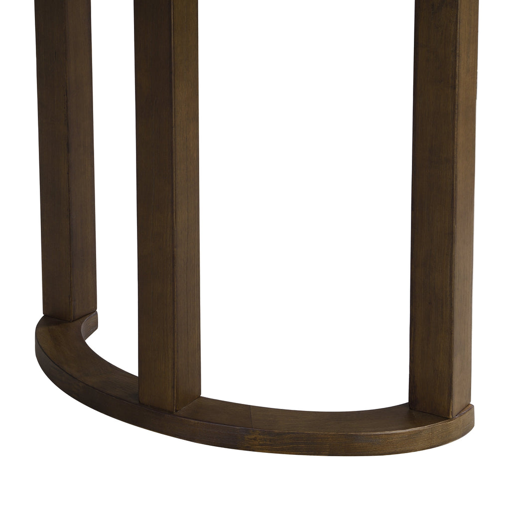 69 Inch Solid Wood Dining Table with U-Shaped Trestle Base - Walnut