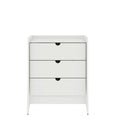 Nightstand with 3 Drawers and Quiet Glide - White or Dark Gray