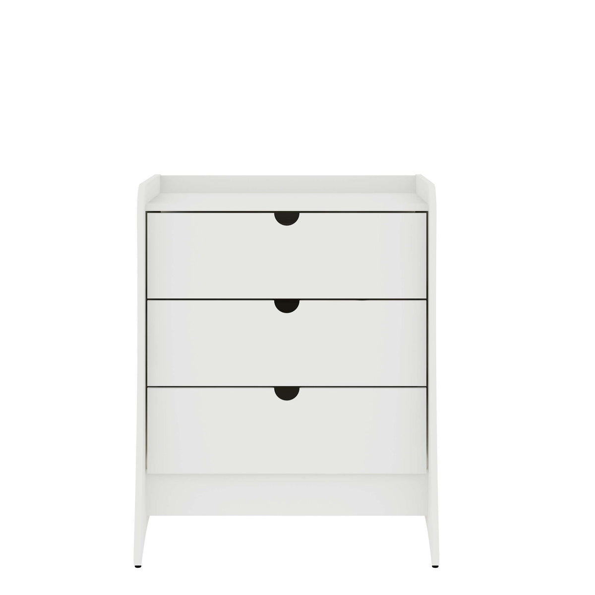 Nightstand with 3 Drawers and Quiet Glide - White or Dark Gray