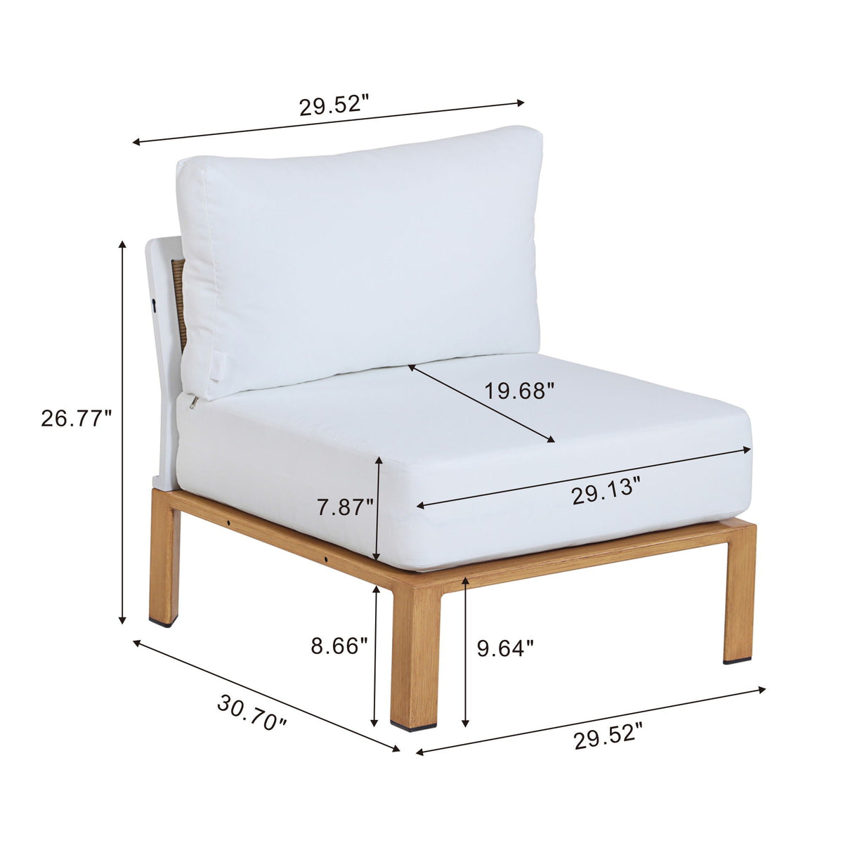 4 Piece Outdoor Conversation Set with Removable Cushions - White