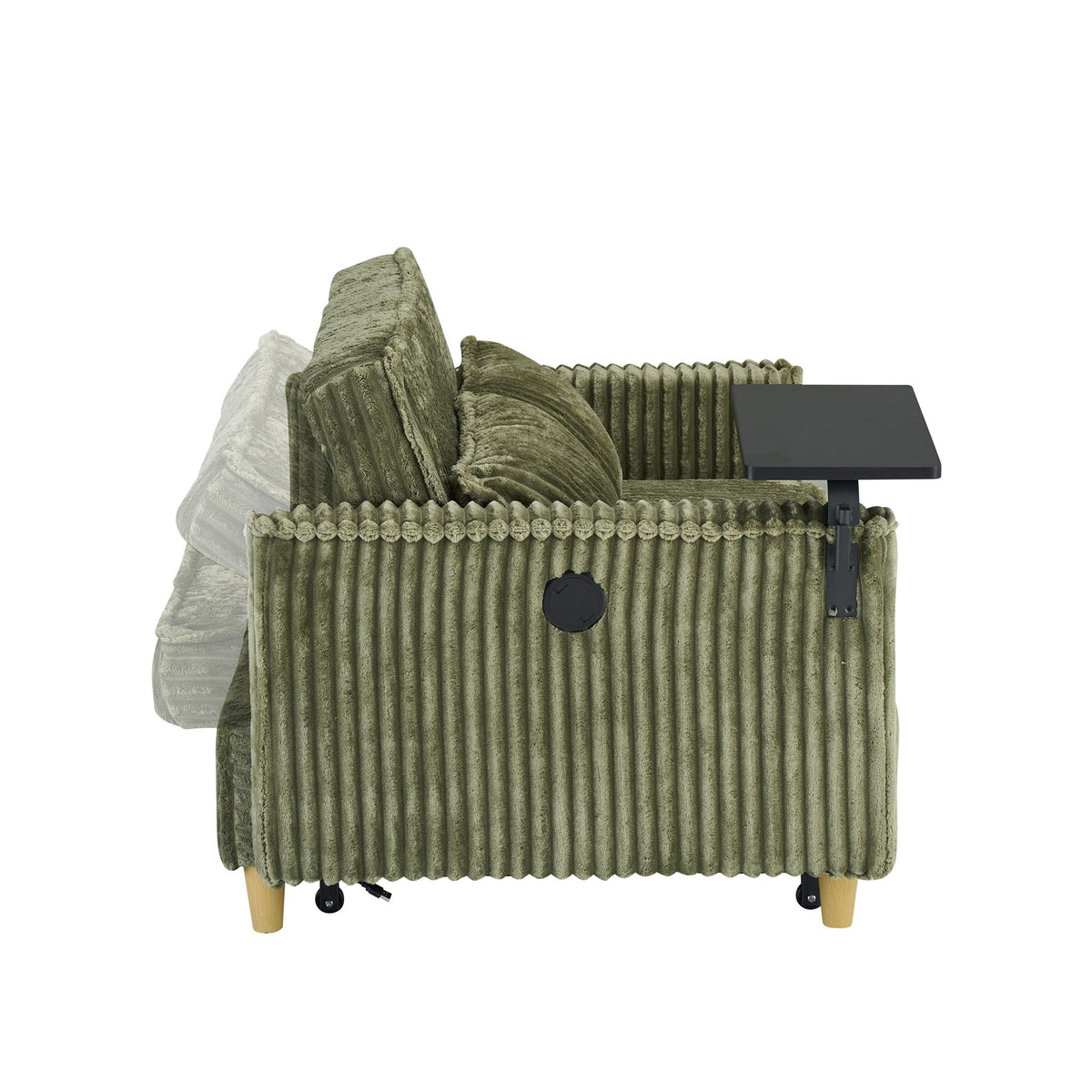 Pull Out Sofa With Movable Tabletop and USB Ports - Multiple Colors