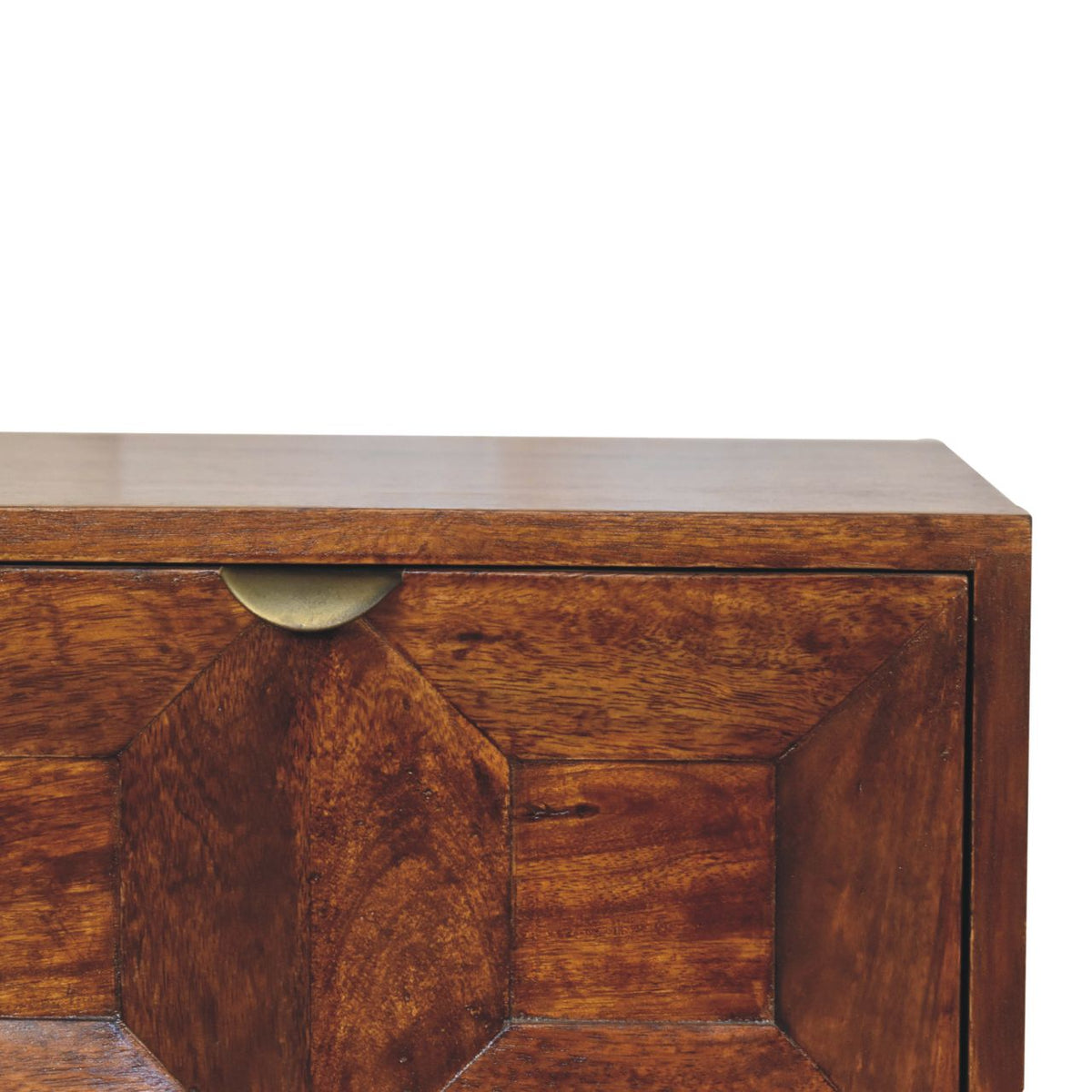 Solid Wood Quad Nightstand with 2 Drawers - Warm Finish