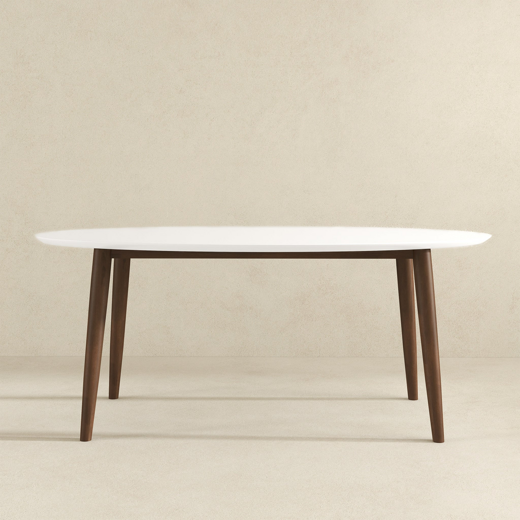 Mid Century Modern Solid Wood Dining Table with Durable Construction