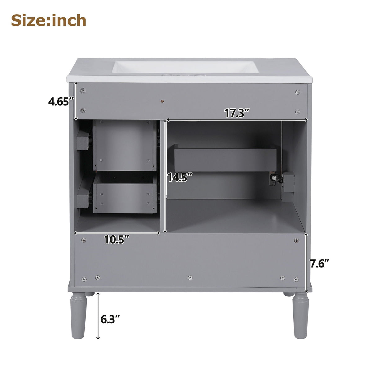 Traditional Bathroom Vanity Set with Soft Close Doors - Multiple Colors