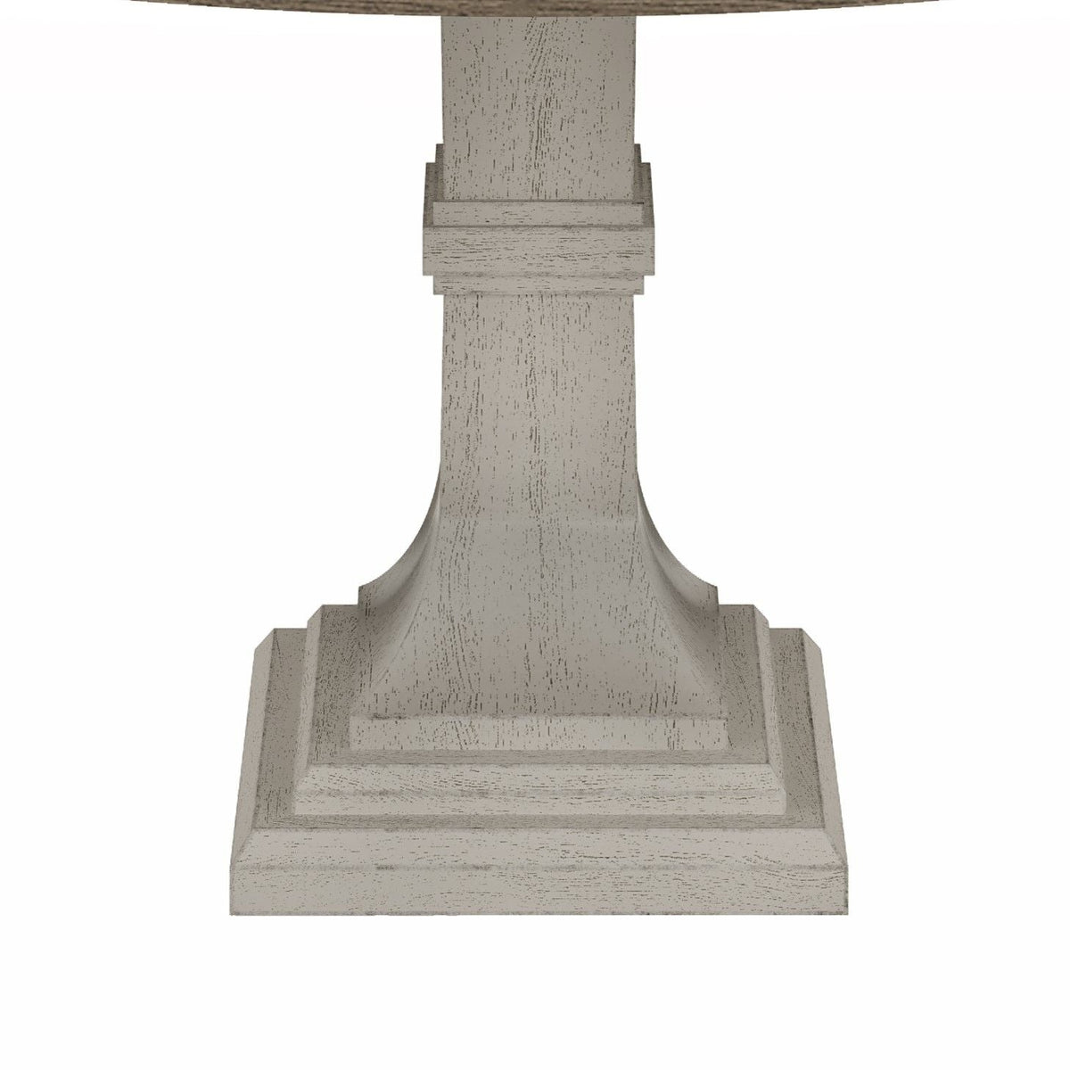 Round 5 Piece Dining Table Set with Pedestal Base - White And Gray
