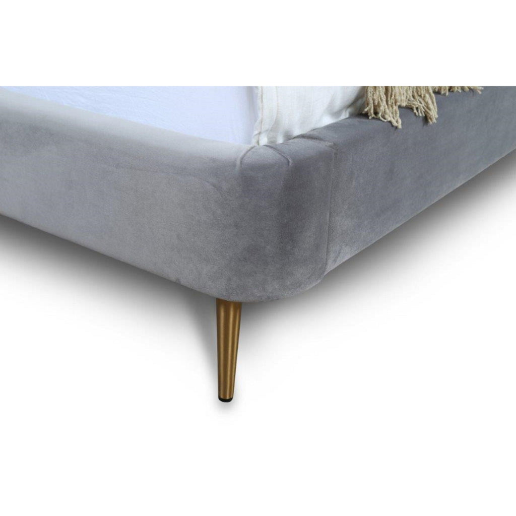 Heather Upholstered Bed with Curved Headboard - Multiple Colors