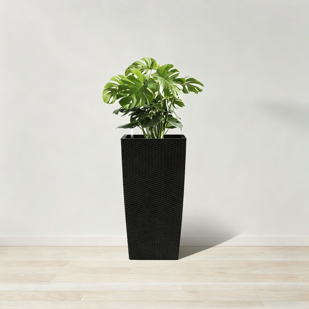 Indoor Outdoor Planter with Automatic Watering System - Dark Brown, Black, or White