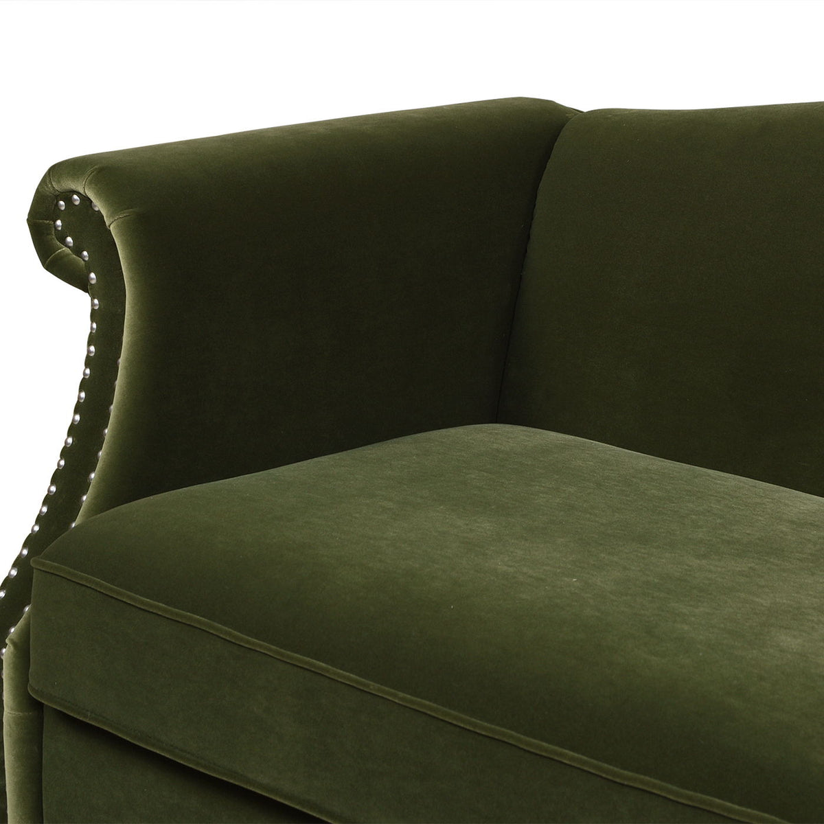 Green Camel Back Small Space Sofa with Performance Upholstery