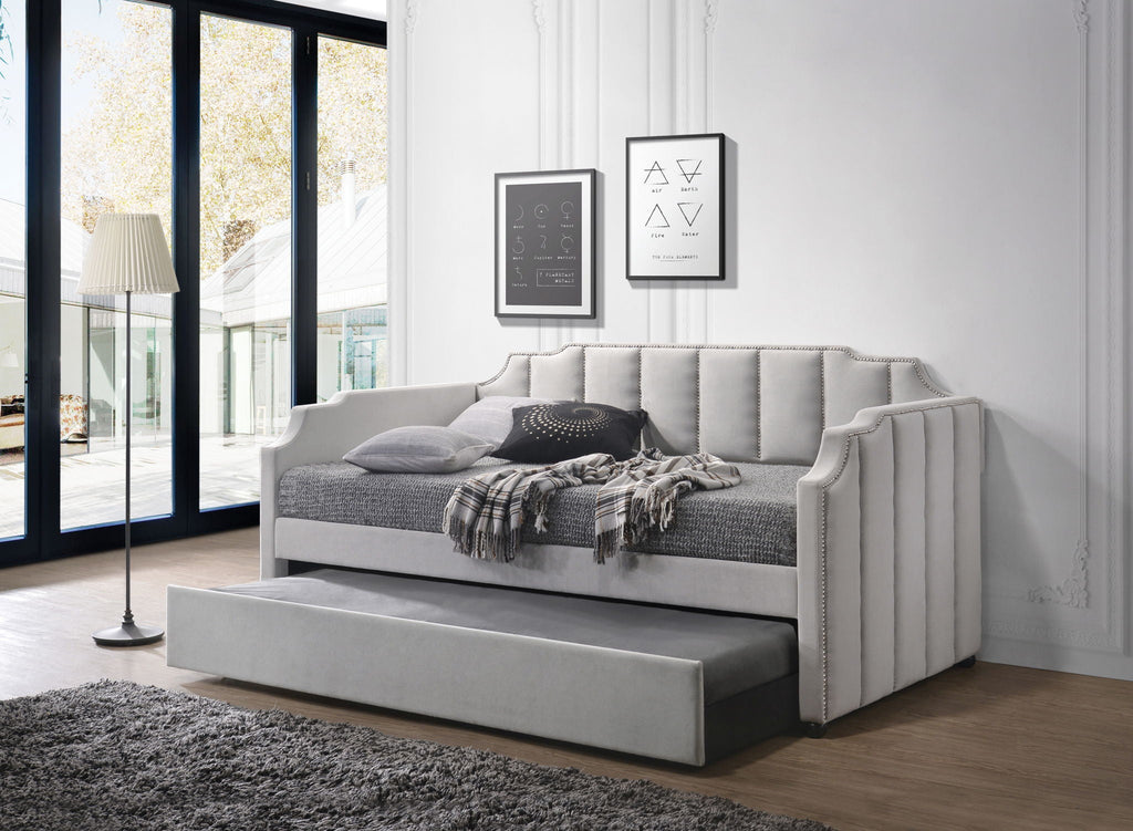 Peridot Twin Daybed With Trundle in Dove Gray