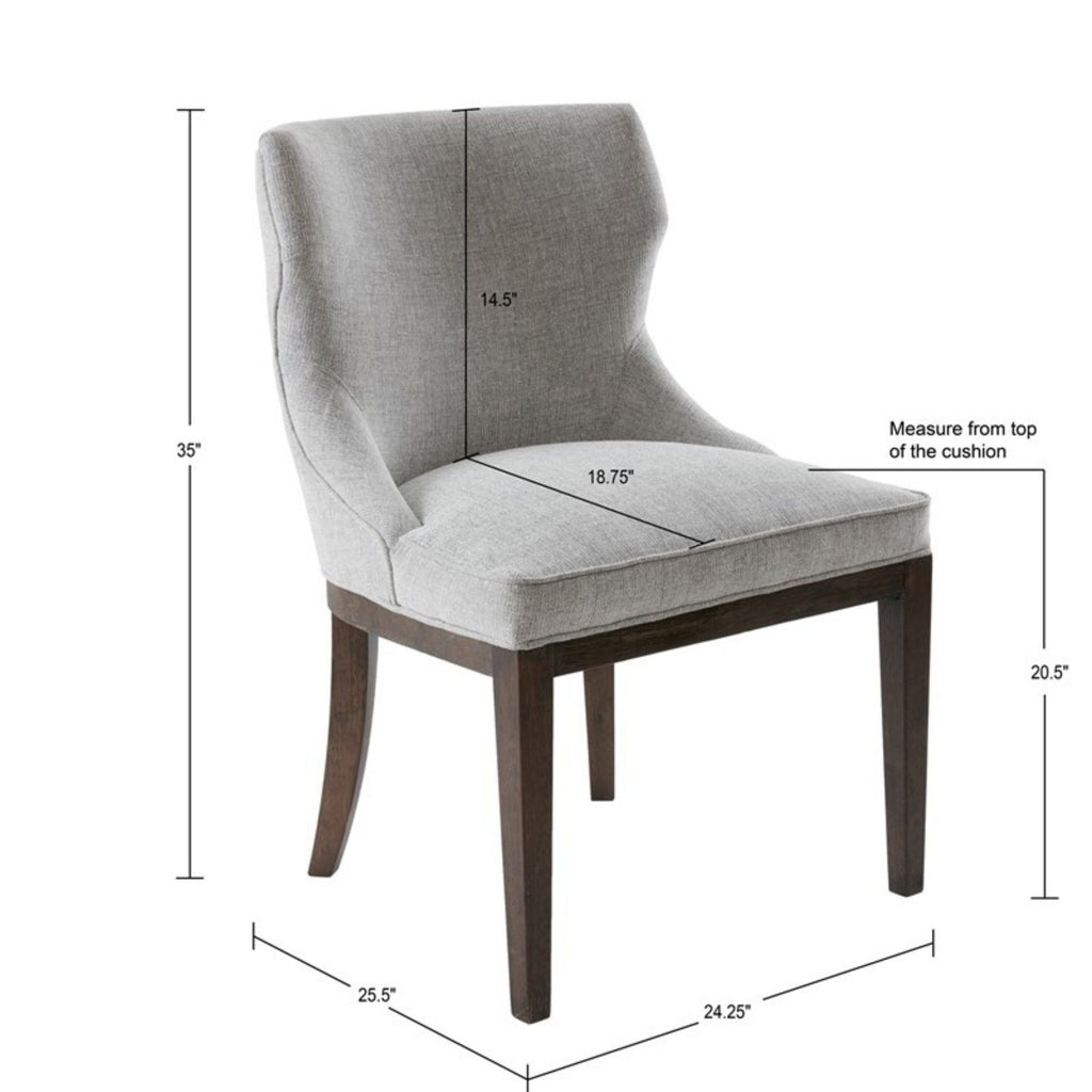 Gray Dining Side Chair Set with Solid Wood Legs - Mist Gray