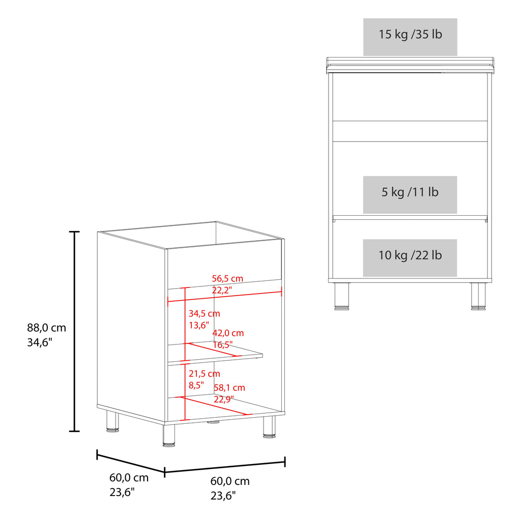 Foster 2 Door Utility Tub and Sink Freestanding Cabinet with Shelves - White