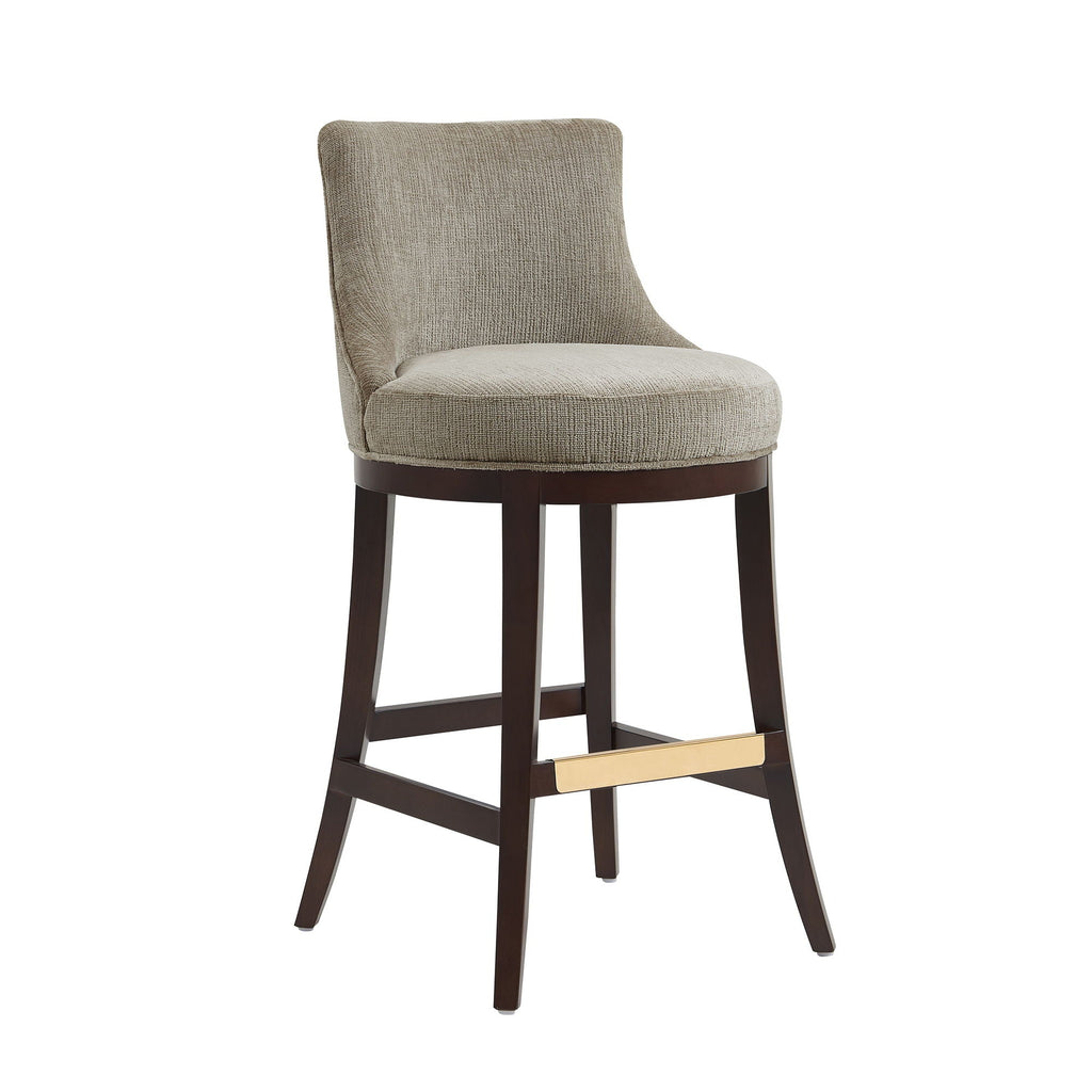 Bar Height Barstool with Backrest - Green, Light Brown, or Beige