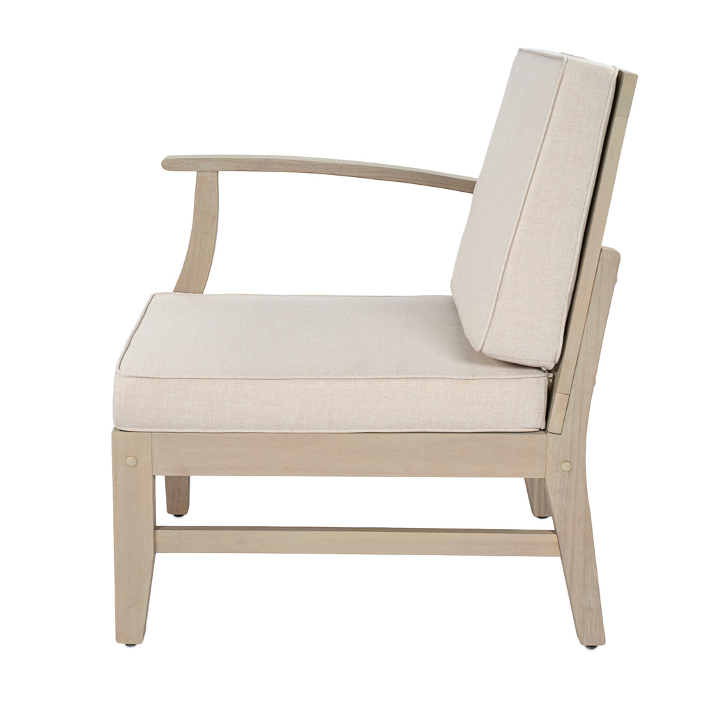 Perla 3 Seater Sofa and Table Set with Acacia Wood - Outdoor