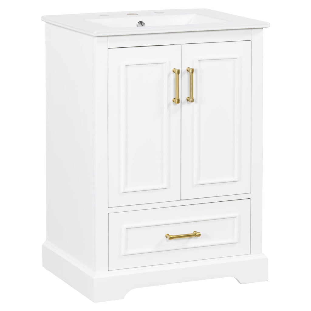Bathroom Vanity with Sink and Soft Close Doors - White, Black, Green, or Gray