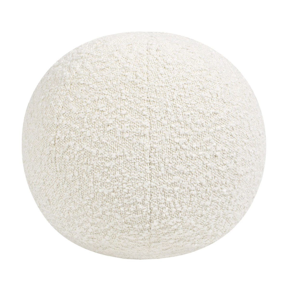 Round Sphere Accent Ball Throw Pillow with Faux Sheepskin - White, Dark Green, Light Brown