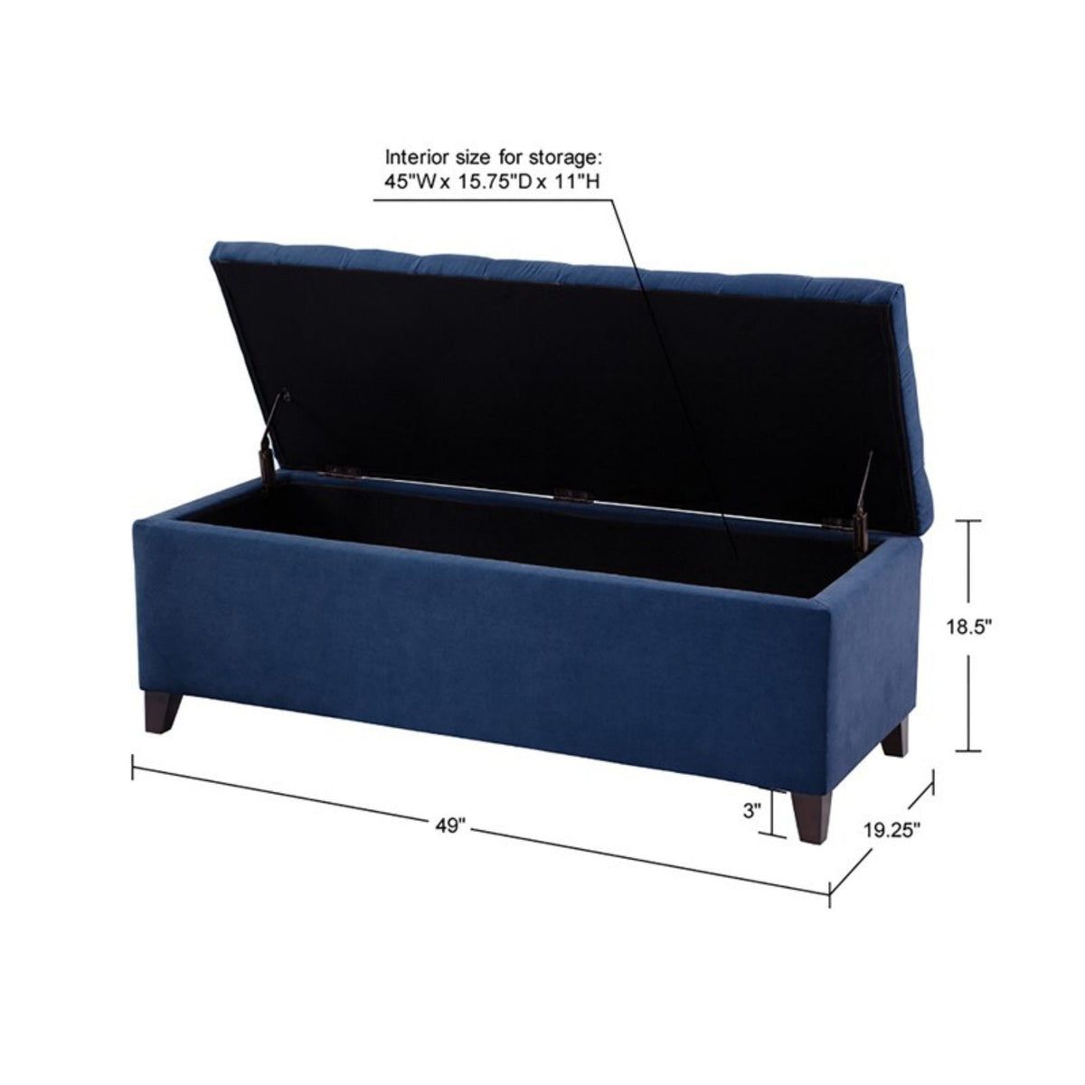 Shandra - Tufted Top Soft Close Storage Bench