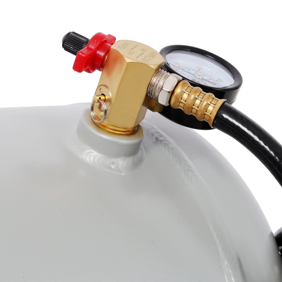 11 Gallon Aluminum Air Tank with Pressure Gauge and Hose - Metallic Aluminum