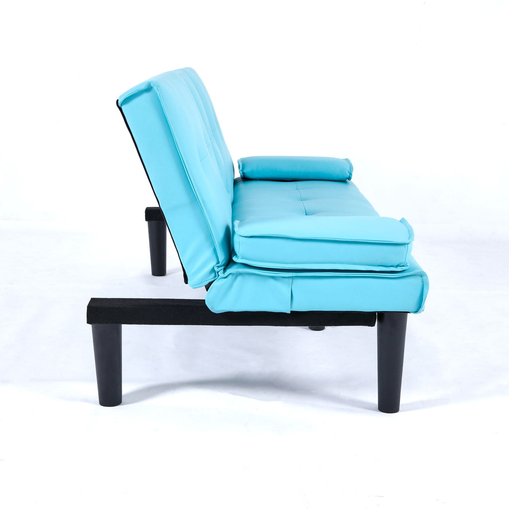 Foldable Sofa Bed with Cup Holder and Solid Wood Frame - Multiple Colors