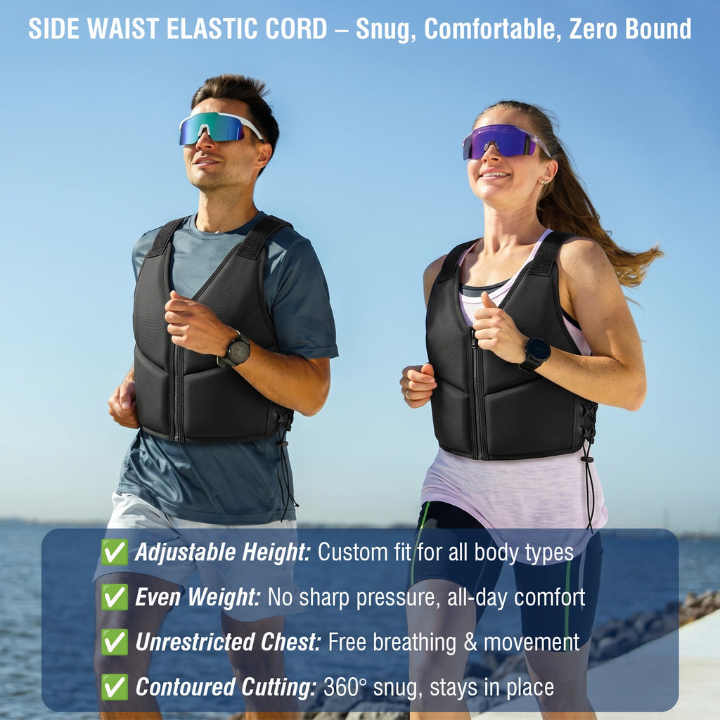 10LBS Adjustable Weighted Vest for Women with Secure Fit - Black