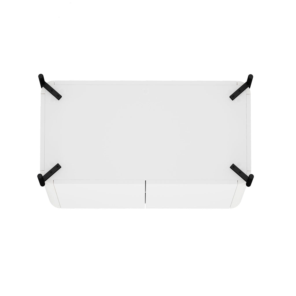 Abbey Accent Cabinet with Soft Close Doors and Rounded Edges - White or Light Brown