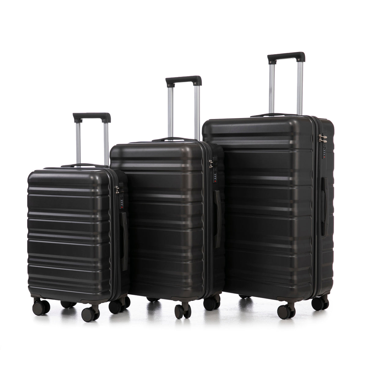 Durable ABS Hard Case Luggage Set with Combination Lock - Dark Gray