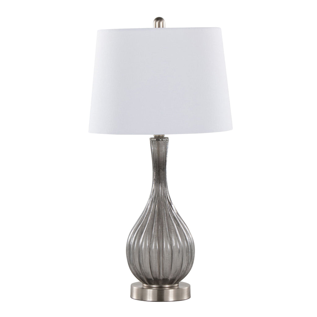 Contemporary Table Lamp Set with Crackle Glass - Gold or Dark Gray
