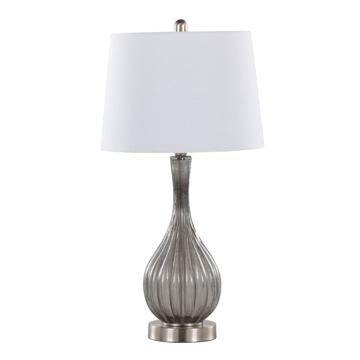Contemporary Table Lamp Set with Crackle Glass - Gold or Dark Gray