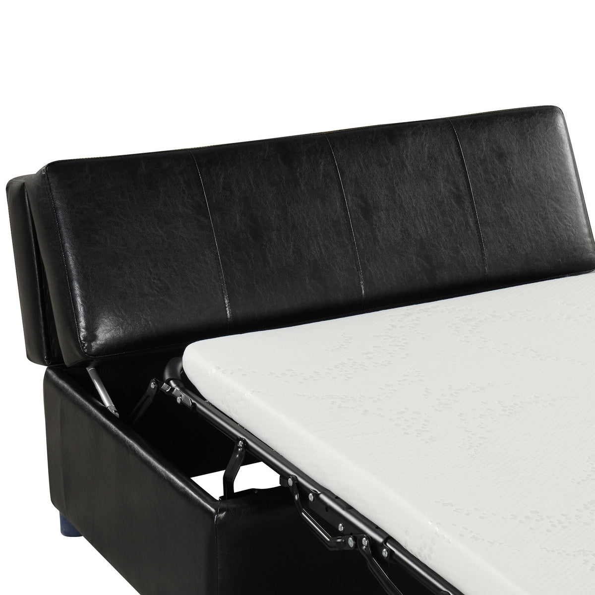Twin Size Folding Ottoman Sleeper Bed with Mattress - Light Brown, Black, Dark Gray, White