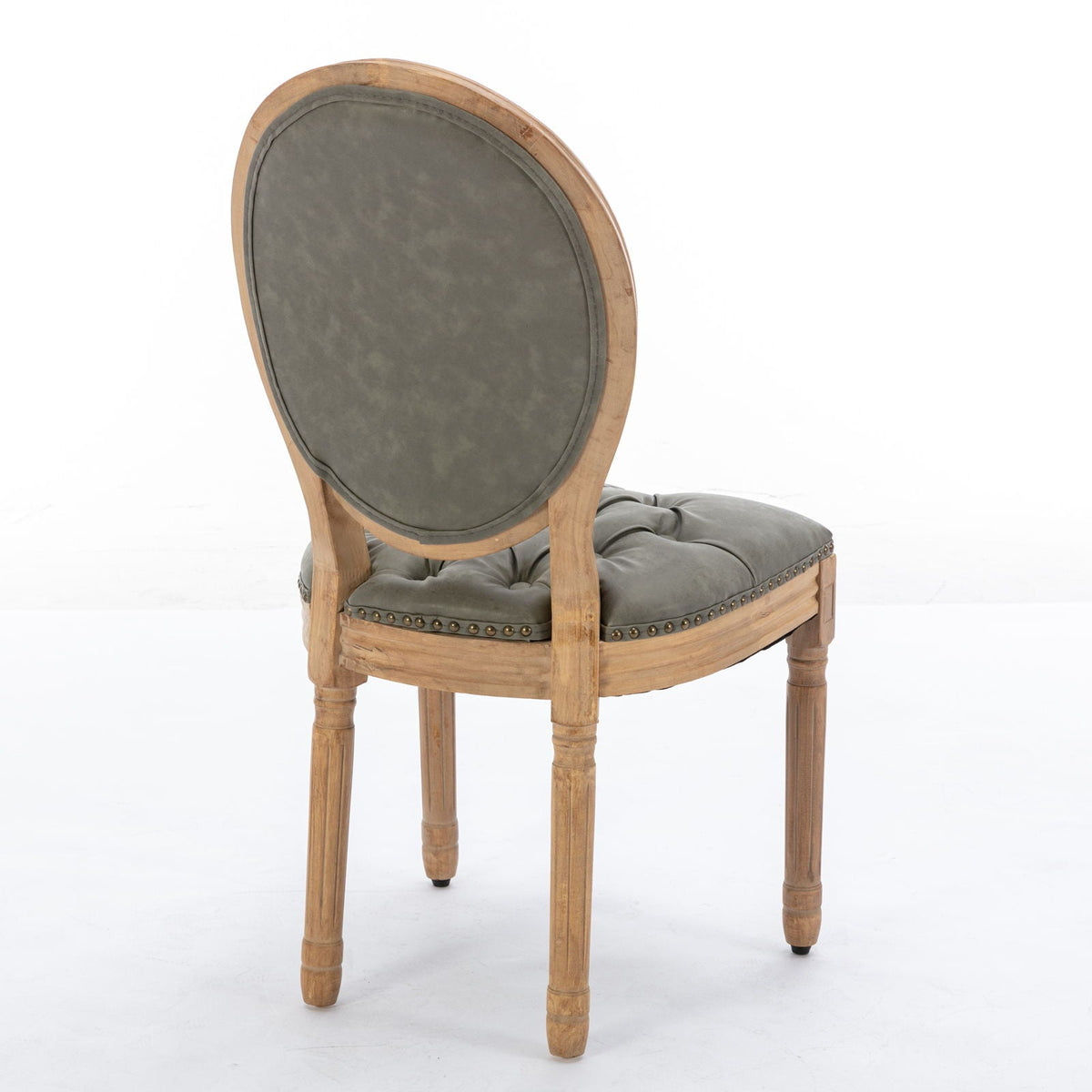 French Style Solid Wood Dining Chair with Nailhead Trim - Multiple Colors