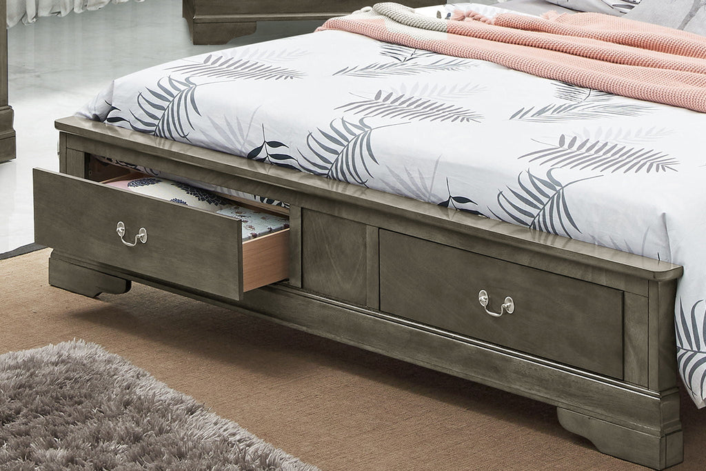 Upholstered Panel Sleigh Storage Bed with Dove Tail Drawers - Multiple Colors