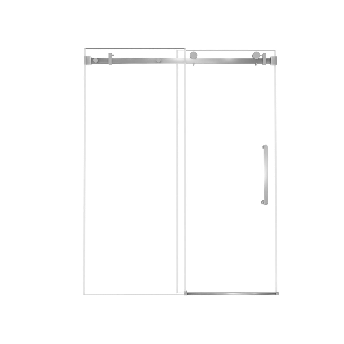Frameless Single Sliding Shower Door with Square Tube Track - Gray