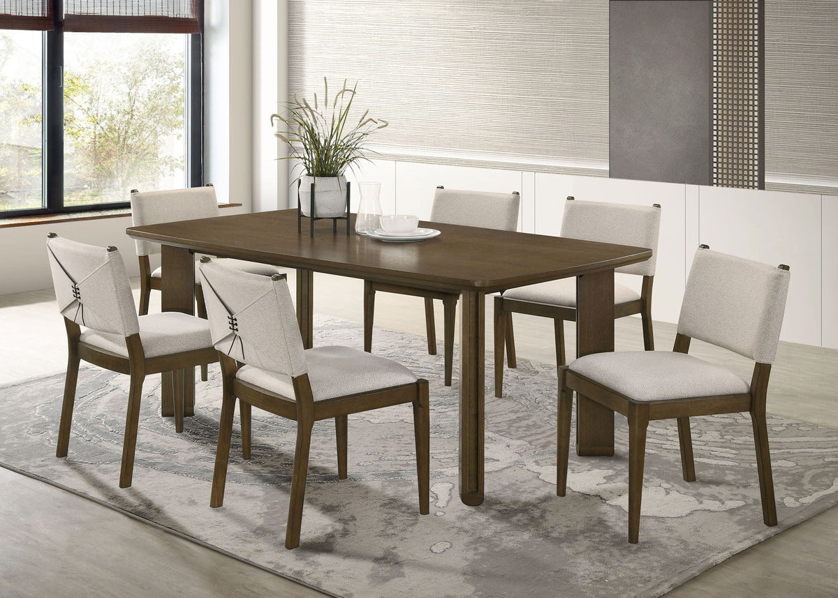 Ottowa 7-piece Rectangular Wood Dining Room Table Set Brown